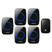 CACAZI Home Wireless Self-powered Doorbell No Battery Call Ring Bell US EU UK Plug 1 Transmitter 5 Receiver 60 Chimes 0-110 dB 2024 - купить недорого