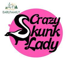 EARLFAMILY 13cm x 11cm for Crazy SKUNK Lady Trunk Decal Windshield Laotop Car Stickers Occlusion Scratch Anime Car Assessoires 2024 - buy cheap