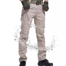 Calça cargo masculina, calça militar tática de combate à prova d'água com muitos bolsos, resistente ao desgaste, para corrida, plus size, 5xl 2024 - compre barato