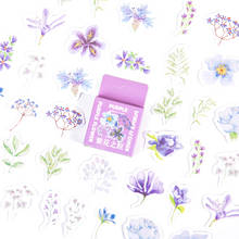 Conjunto de adesivos roxo flor para diário, 46 peças mini lavanda adesivo floral para casa arte diy poste para álbum note decoração f398 2024 - compre barato