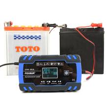 FOXSUR-cargador de reparación de pulso con pantalla LCD, cargador de batería para motocicleta y coche, GEL de ciclo profundo AGM, carga de plomo y ácido, 12V, 8A, 24V, 4A 2024 - compra barato