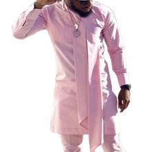 Camisa masculina moderna de design africano, camisa para festa de casamento, gola redonda, roupas tops personalizadas para homens 2024 - compre barato