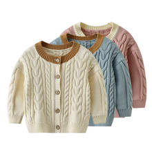 Осенний хлопковый свитер IYEAL для маленьких мальчиков и девочек, детская одежда, вязаный кардиган для мальчиков и девочек, свитер, Детская весенняя одежда 2024 - купить недорого