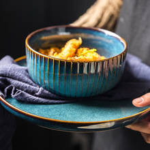 Nordic Style Kiln Glazed Ceramic Steak Plate Rice Salad Noodle Bowl Soup Bowl Round Dessert Dish Dinner Plate Kitchen Tableware 2024 - buy cheap