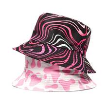 Reversible Bucket-Hats Men Women Cow Print Sunscreen Fisherman Cat Cotton Fashion Striped Bob Outddor Street Casual Panama Hat 2024 - buy cheap