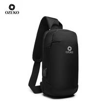 OZUKO-Bolso cruzado antirrobo para hombre, de hombro con carga USB bandolera, tira impermeable 2024 - compra barato