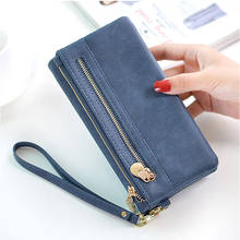 Women Wallet Female Coin Pocket Long Purse Fashion of The Frosted Retro Double Fold Large-capacity Card Bag Purse 2024 - buy cheap