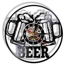 Ice Cold Beer Art Vinyl Record Wall Clock Kitchen Bar Pub Club Home Decor Winery Cheers Alcohol Drinking Retro Clock Wall Watch 2024 - buy cheap