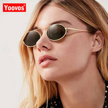 Yoovos 2021 Oval Sunglasses Women Metal Mirror Brand Designer Round Vintage Female Sun Glasses Classic Oculos De Sol Gafas UV400 2024 - buy cheap