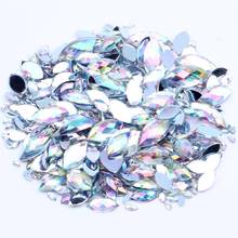 Medium package Acrylic Flat Back Rhinestone Many Sizes AB Colors Marquise Earth Facets Glue On Beads Dress Scrapbooking 2024 - buy cheap