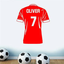 Camiseta De fútbol con nombre personalizado, pegatinas De arte De la pared, vinilo extraíble, decoración para el hogar, Mural, decoración De habitación, Y124 2024 - compra barato