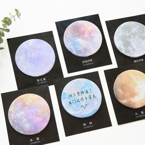 Journamm 30pcs/lot 8 Designs Dreamy Sky Circle Round Memo Pads Sticky Notes Notepad Diary Creative Self-Stick Notes Memo Pads 2022 - buy cheap