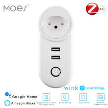 CH ZigBee3.0 Dual USB Wireless Socket Plug SmartThings App Remote Control Echo Plus Voice Control Work with Alexa Google Home 2024 - buy cheap
