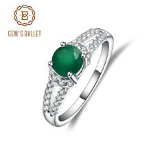 GEM'S BALLET-anillos de piedra Ágata verde para mujer, de Plata de Ley 925, joyería fina de compromiso clásica a la moda para mujer, diseño Simple 2024 - compra barato