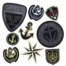 50pcs/lot Vintage Embroidery Patch Letter Happiness Gold Silver Anchor Clothing Decoration Sewing Accessory Iron Heat Transfer 2024 - buy cheap