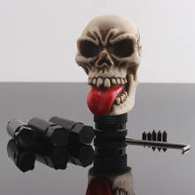 Perilla de cambio de marchas, accesorio de palanca de cambios con lengua roja, esqueleto, cabeza de Calavera, Universal 2024 - compra barato