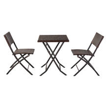 Three Colors Outdoor Furniture Set Oshion Folding Rattan Chair Three-Piece Square Table 2024 - buy cheap