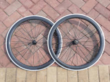 1 par: juego de ruedas de bicicleta de carretera de fibra de carbono mate brillante 3K UD, 50mm-ancho 23mm, lado de aleación 700C 2024 - compra barato