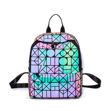 YOUSE  Ladies Small Luminous Geometric Rucksack Backpack Women Bag Women Bag Zipper Backpack Tide Bag 2024 - buy cheap