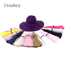 2019 women hat anti-UV wide Brim visor summer hat for women vacation foldable without top beach hat  korean sun hat Sunscreen 2024 - buy cheap