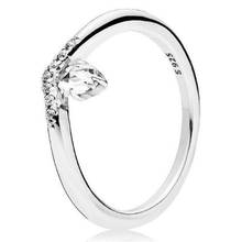 Anillo de Plata de Ley 925 Original para mujer, sortija de deseos clásica con cristal, regalo de fiesta de boda, joyería fina europea 2024 - compra barato