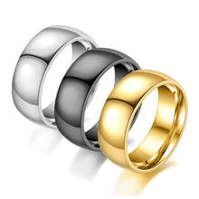 2021 fashion new titanium steel ring male 8mm smooth stainless steel ring plain couple ring gift wholesale 2024 - buy cheap