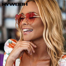 NYWOOH-gafas de sol sin montura para mujer, lentes con forma de corazón, transparentes, gradientes, rosas, UV400 2024 - compra barato