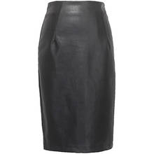 Women package Hip pu Leather knee-length High Waist Split pencil skirt Plus Size 2XL 2024 - buy cheap