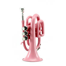 Красивая мини-карманная труба Bb, гарантированное качество звука розового цвета, чехол, Бесплатная доставка 2024 - купить недорого