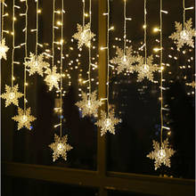 LED night light Fairy Christmas lamp holiday lighting AC 220V EU plug snowflake 96 led Curtain String Light Garland Decoration 2024 - buy cheap