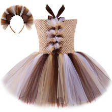 Meninas leão tutu vestido bebê menina festa de aniversário tule vestido de férias executar halloween animal rei cosplay traje para crianças 1-12y 2024 - compre barato