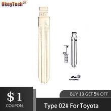 OkeyTech-Número de Metal sin cortar, 1 unidad Llave de coche en blanco a escala 02 KD MINI/KD900 hoja remota TOY43 antiguo para Toyota Camry Corolla 02 # 2024 - compra barato