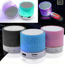 Speakers mp3 Stereo Audio Music Player Mini bluetooth Wireless Speaker Loudspeaker Colorful Crack LED Glowing TF USB Subwoofer 2024 - buy cheap