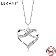 LEKANI S925 Sterling Silver Necklace For Women Heart Shape Inlay Cubic Zirconia Pendent Necklace Send Lover Gifts Fine Jewelry 2024 - buy cheap