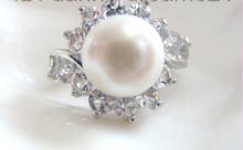 +++ shipping> >>> Graceful WHITE natural freshwater pearls rings a0029 2024 - buy cheap