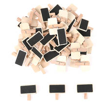 50 mini quadro negro mensagem de madeira ardósia retângulo clipe painel cartão memorandos etiqueta 2024 - compre barato