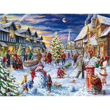 Landscape Winter Snow Scenery DIY Cross Stitch Embroidery 11CT Kits Needlework Craft Set Printed Canvas Cotton       Design 2024 - buy cheap