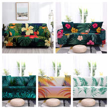 Polyester Elastic Couch Cover for Living Room Tropic Flower Leaf Sofa Cover Armchair Furniture Protector Sofa Towel 1/2/3/4 Seat 2024 - buy cheap