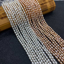 Frete grátis pérola de água doce natural 3.2-3.5mm pode ser usado para fazer sinos de vento artesanal faça você mesmo pingentes acessórios joias 2024 - compre barato