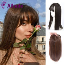 AILIADE Synthetic Hair Pieces Black Brown 35CM Long Straight Clip In Hair Pieces For Women 2024 - buy cheap