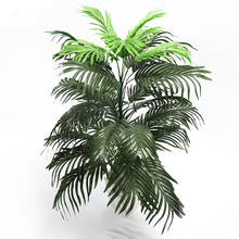 Hojas de palma Tropical grandes para decoración del hogar y la Oficina, plantas verdes falsas de Monstera Artificial, follaje de abanico de seda, 90cm y 39 cabezas 2024 - compra barato