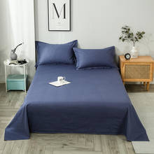 Sábana 100% algodón puro para cama de adulto, Sábana plana de Color sólido, Individual/doble/Queen/King, 1 unidad 2024 - compra barato