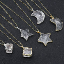 Reiki Healing Raw Original Mineral Quartz Stone Star Moon Pendulum Natural Clear Crystal White Quartz Pendant Necklaces Choker 2024 - buy cheap