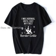 Desculpe estou Atrasado Meu Border Collie Estava Sentada em cima de Mim T-shirt Verão Estilo Manga Curta homens T Camisa Topos Sensuais Tee 2024 - compre barato