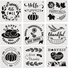 9pc 20*20cm Thanksgiving Stencil DIY Wall Layering Painting Template Decor Scrapbooking Embossing Album  Supplies 2024 - buy cheap