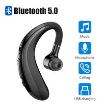 Bluetooth 5,0 наушники, стерео гарнитура ушной Беспроводной гарнитура диск вызова спортивные наушники с микрофоном для всех смартфонов 2024 - купить недорого