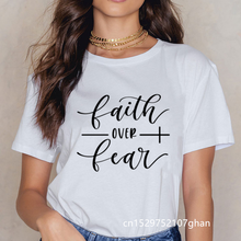 Faith Over Fear Christian T-Shirt Religion Clothing For Women Faith Shirt Graphic Fearless Slogan Vintage Grunge Tops Girl tees 2024 - buy cheap