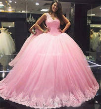 Bealegantom-Vestidos De quinceañera con cuello en V, vestido De baile De encaje con cuentas De cristal, para fiesta De graduación, 15 años, 2021 2024 - compra barato