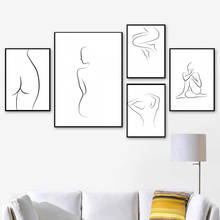 Abstract Women Line Drawing Nordic Posters and Prints Modern Canvas Painting Wall Art Sexy Girl Wall Pictures Bedroom Home Decor 2024 - buy cheap