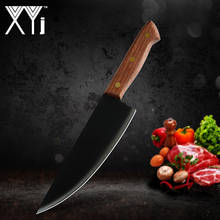 XYj-cuchillo de Chef de 8 pulgadas 3CR13, utensilio de acero inoxidable para cortar carne, pescado y fruta, con mango de madera 2024 - compra barato